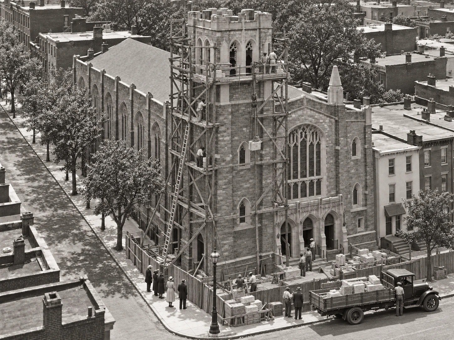 What the corner of 15th and Lombard may have looked like near completion